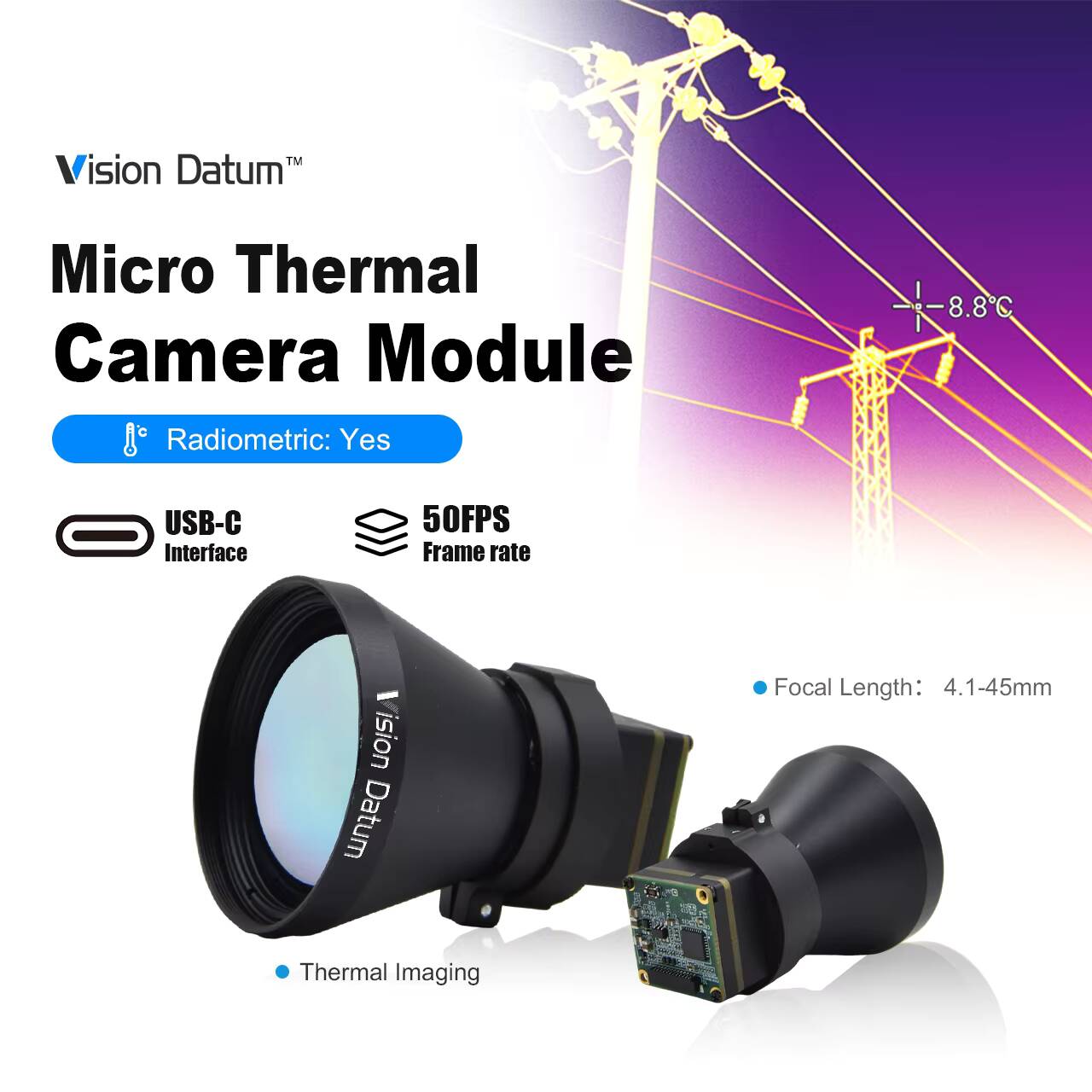 Thermal Imager Drone Gimbal - 1280X1024 LWIR 12Um без охлаждения El